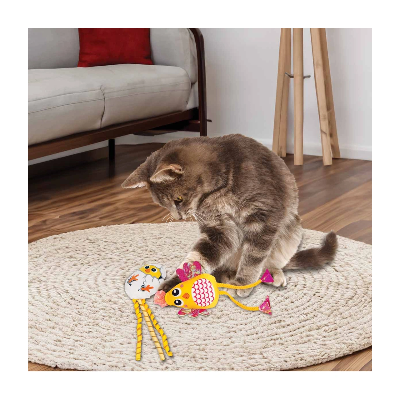 KONG Cat Scrattles Chicken 2 stk 23 x 8,5 x 3 cm med catnip